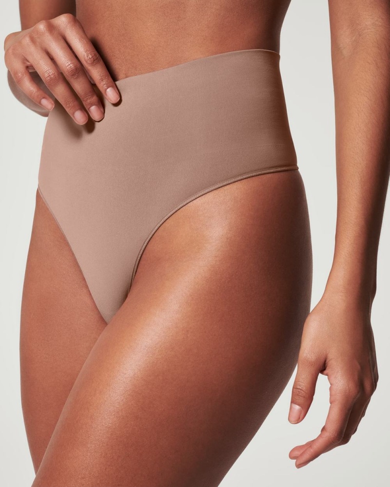 Spanx EcoCare Seamless Shaping Panties Cafe Au Lait | 76215-VINW