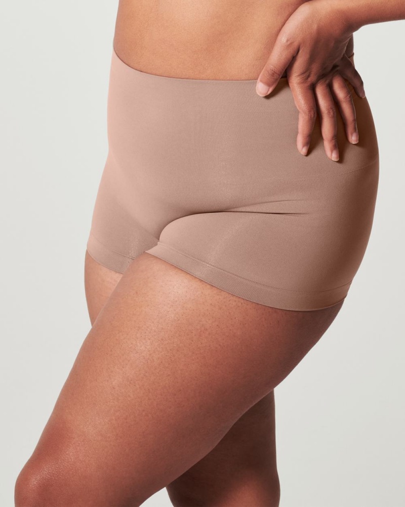 Spanx EcoCare Seamless Shaping Panties Cafe Au Lait | 21397-GYQT