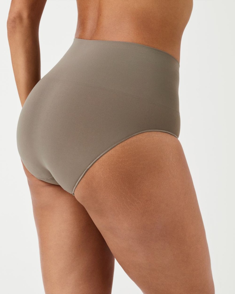 Spanx EcoCare Seamless Shaping Panties Olive | 08931-ZPBQ