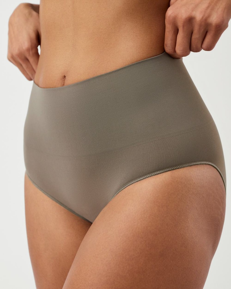 Spanx EcoCare Seamless Shaping Panties Olive | 08931-ZPBQ