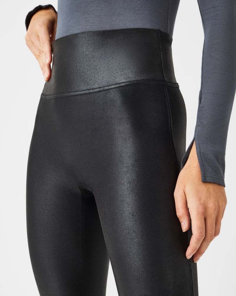 Spanx Faux Leather Leggings Black | 17083-FBXJ