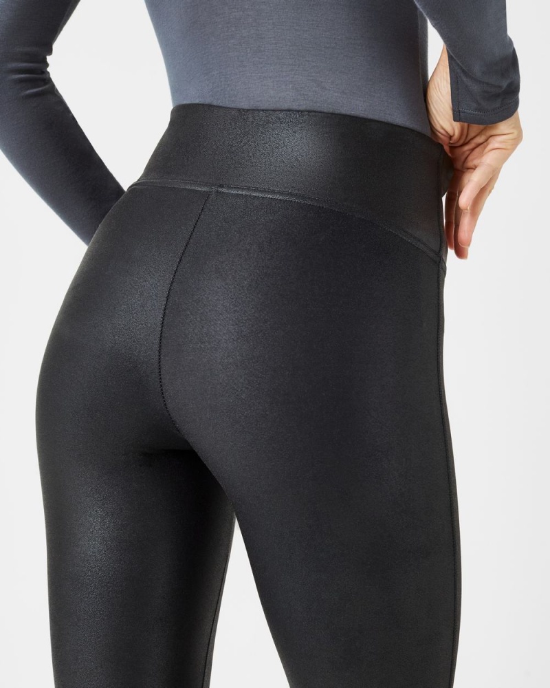 Spanx Faux Leather Leggings Black | 17083-FBXJ