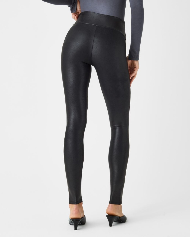 Spanx Faux Leather Leggings Black | 17083-FBXJ