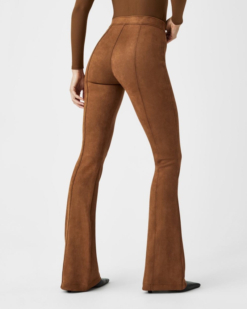 Spanx Faux Suede Flare Pants Brown | 39758-DOFW