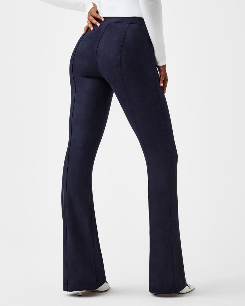 Spanx Faux Suede Flare Pants Navy | 37924-KQJL