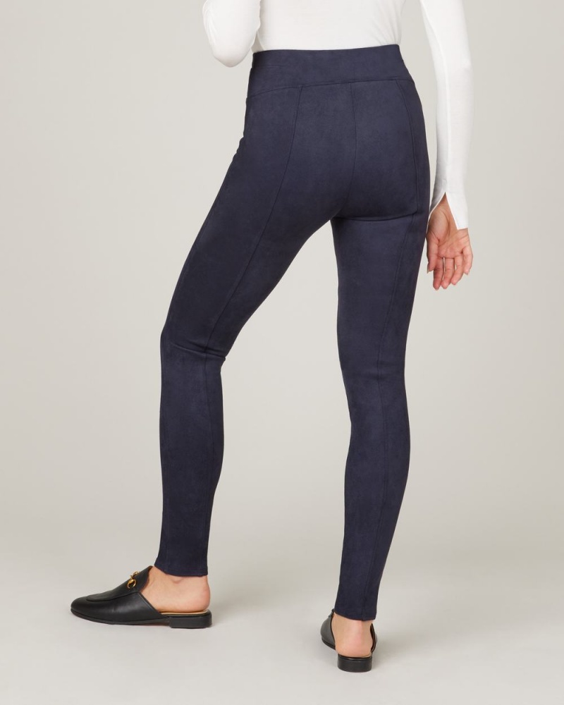 Spanx Faux Suede Leggings Navy | 51273-JNZS