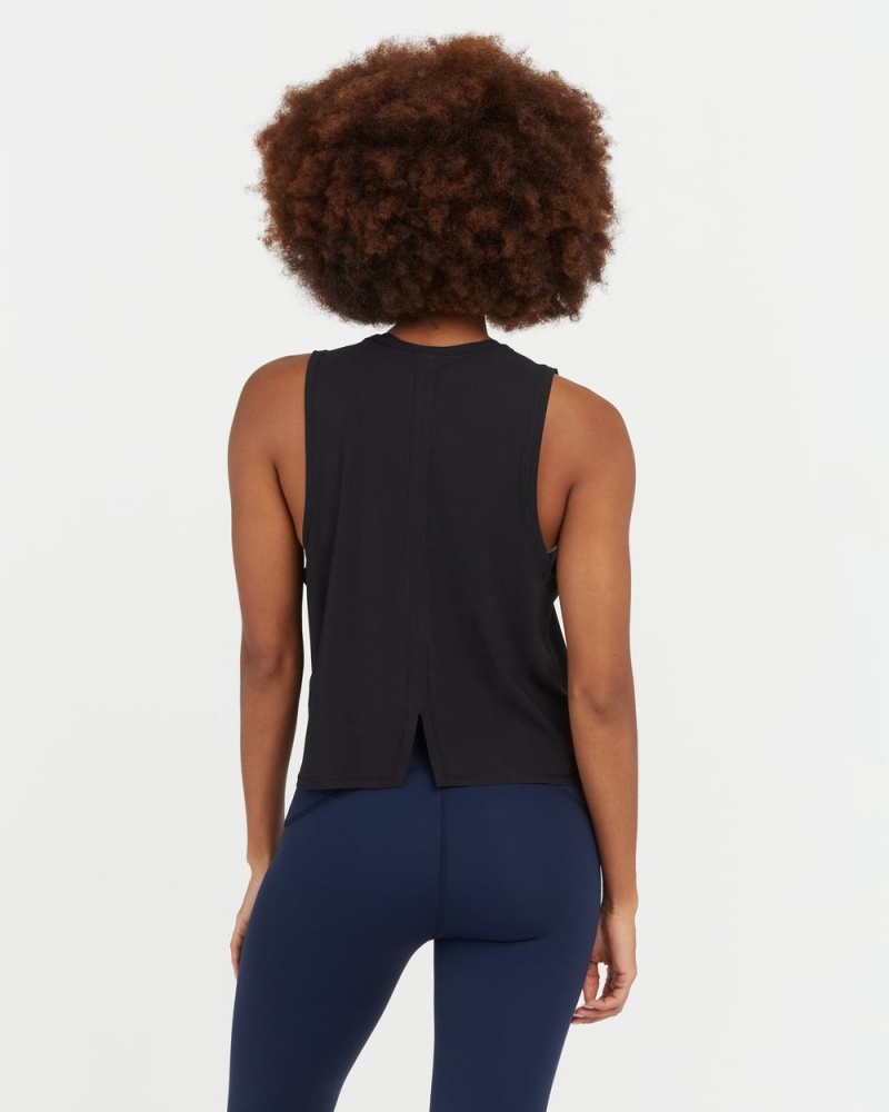 Spanx Go Lightly At-The-Hip Tank Top Black | 29047-LBNH