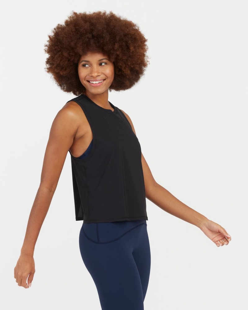 Spanx Go Lightly At-The-Hip Tank Top Black | 29047-LBNH