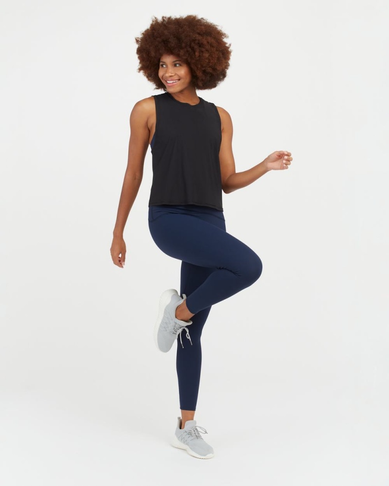 Spanx Go Lightly At-The-Hip Tank Top Black | 29047-LBNH