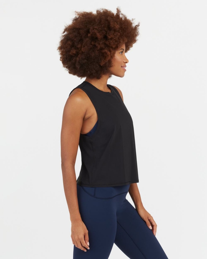 Spanx Go Lightly At-The-Hip Tank Top Black | 29047-LBNH