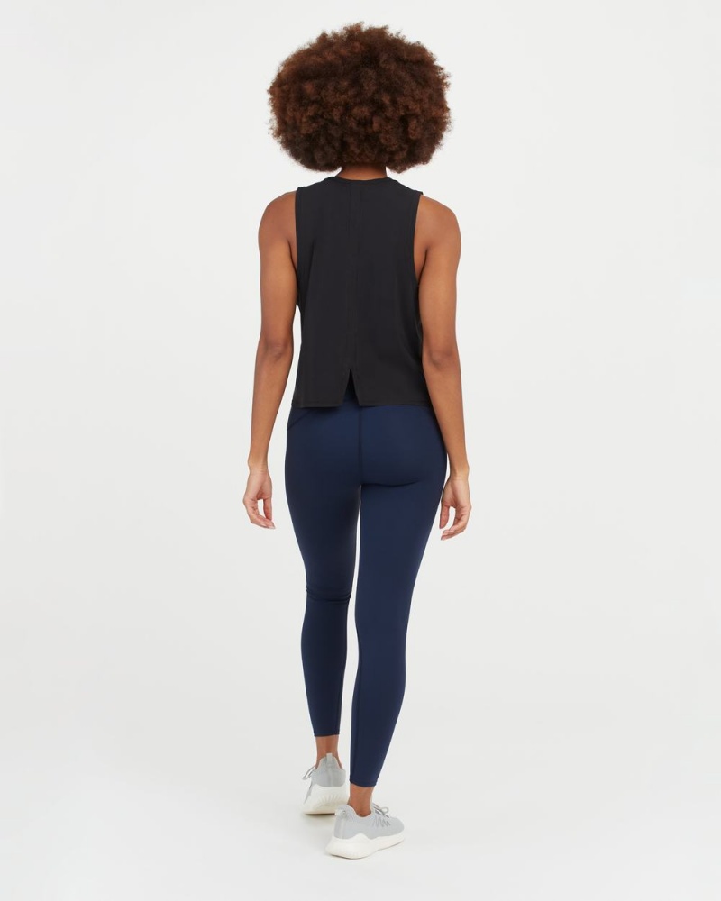 Spanx Go Lightly At-The-Hip Tank Top Black | 29047-LBNH