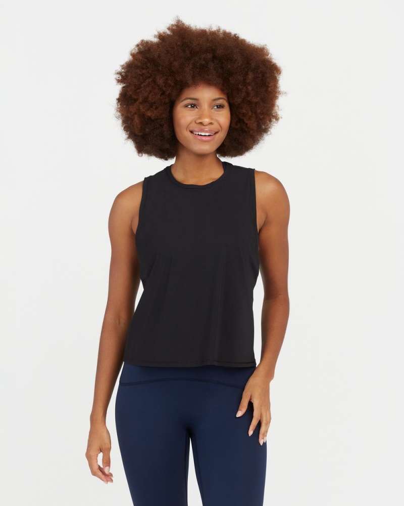 Spanx Go Lightly At-The-Hip Tank Top Black | 29047-LBNH