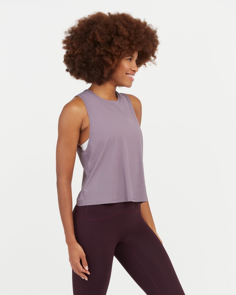 Spanx Go Lightly At-The-Hip Tank Top Purple | 79580-RBKD