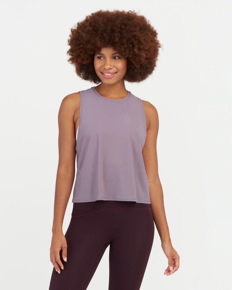 Spanx Go Lightly At-The-Hip Tank Top Purple | 79580-RBKD