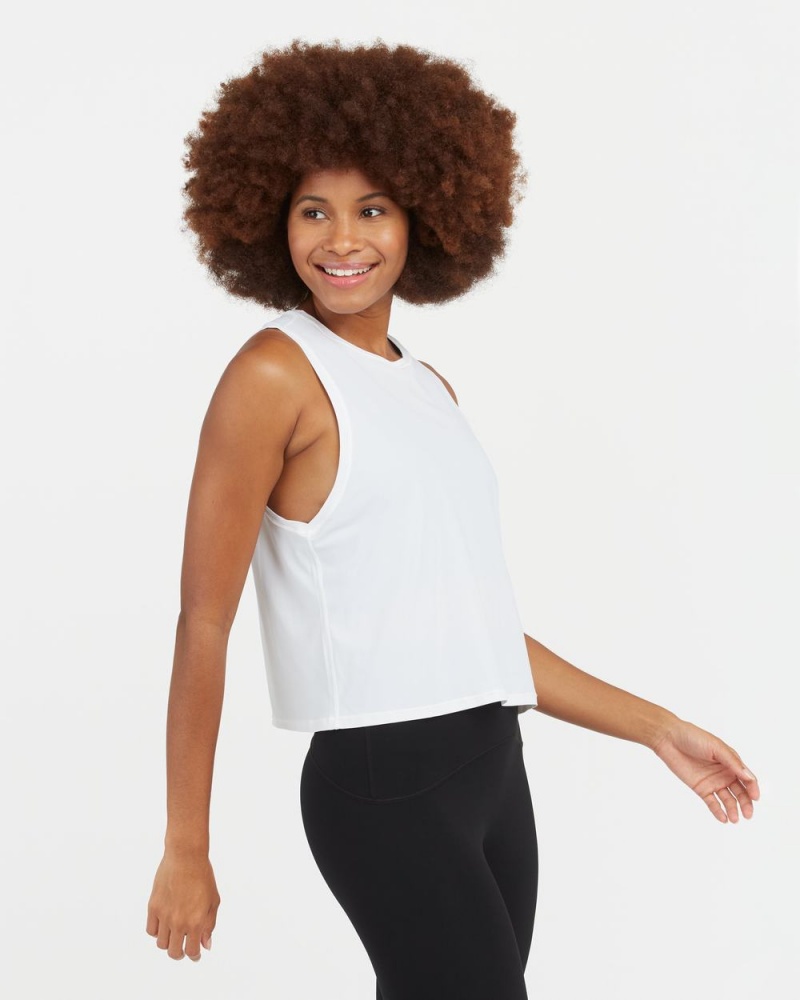 Spanx Go Lightly At-The-Hip Tank Top White | 24108-ADNW