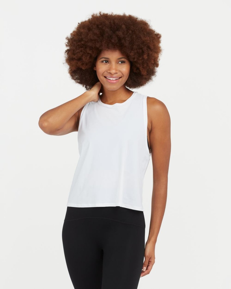 Spanx Go Lightly At-The-Hip Tank Top White | 24108-ADNW