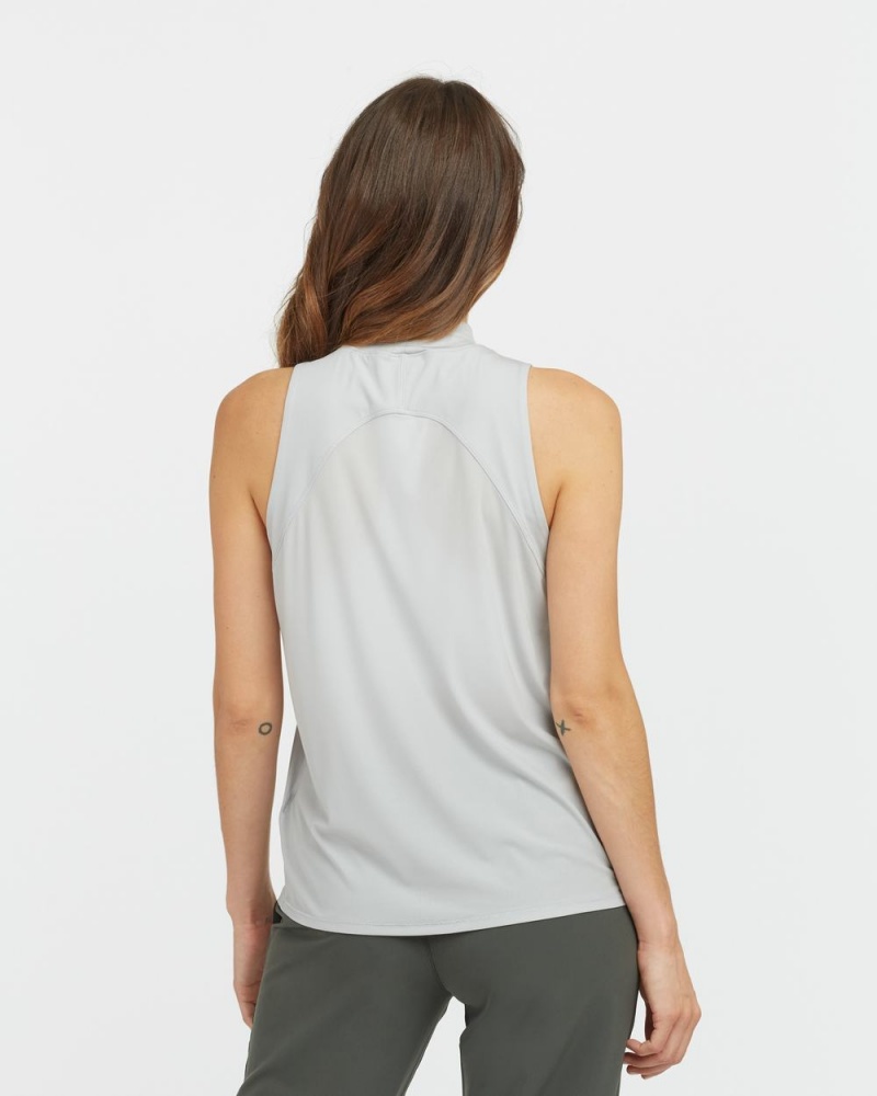 Spanx Go Lightly Ribbed Mock Neck Tank Top Grey | 62075-VPIT