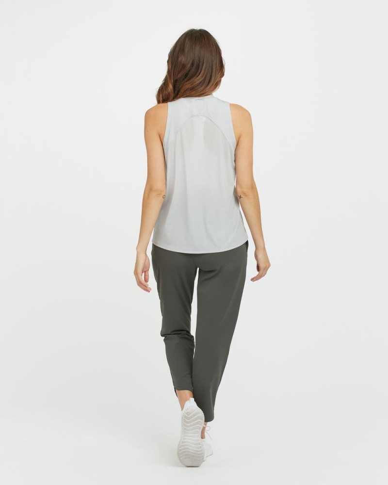 Spanx Go Lightly Ribbed Mock Neck Tank Top Grey | 62075-VPIT