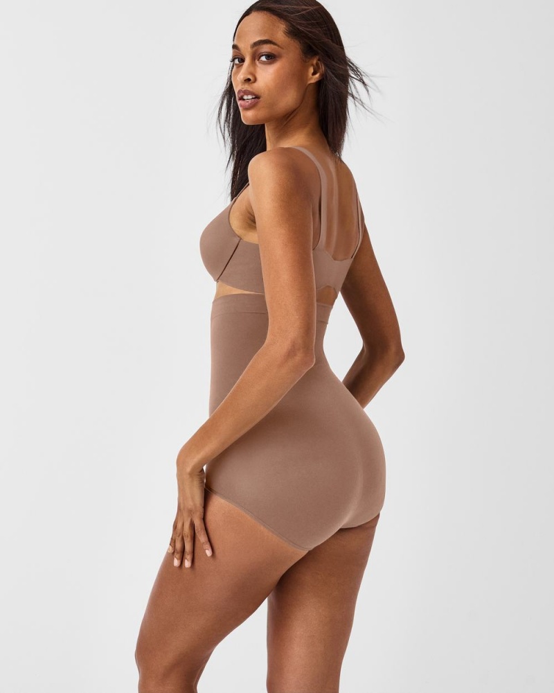 Spanx Higher Power Panties Cafe Au Lait | 09634-CQIO