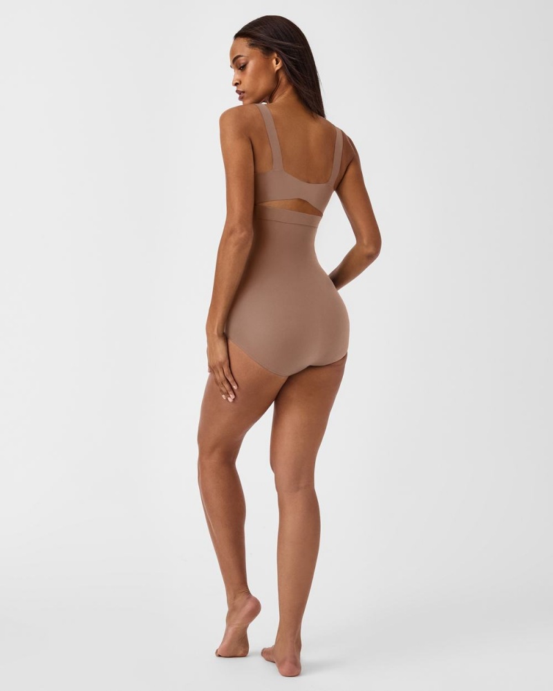 Spanx Higher Power Panties Cafe Au Lait | 09634-CQIO