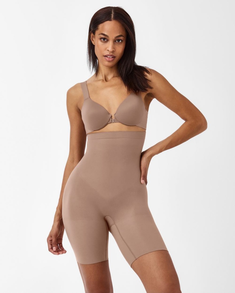 Spanx Higher Power Shorts Cafe Au Lait | 07684-OEJQ