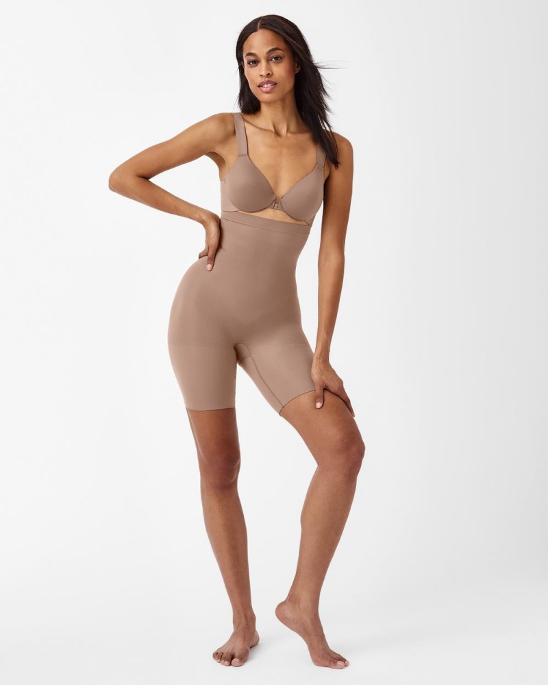 Spanx Higher Power Shorts Cafe Au Lait | 07684-OEJQ