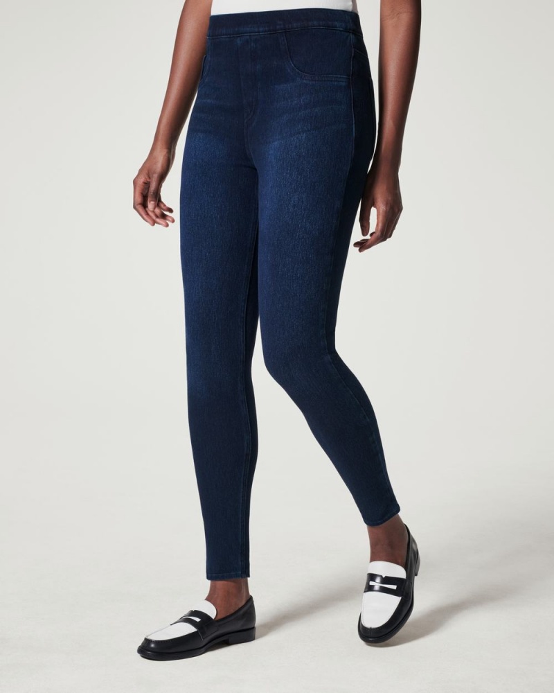 Spanx Jean-ish® Ankle Leggings Navy | 40386-BNSZ