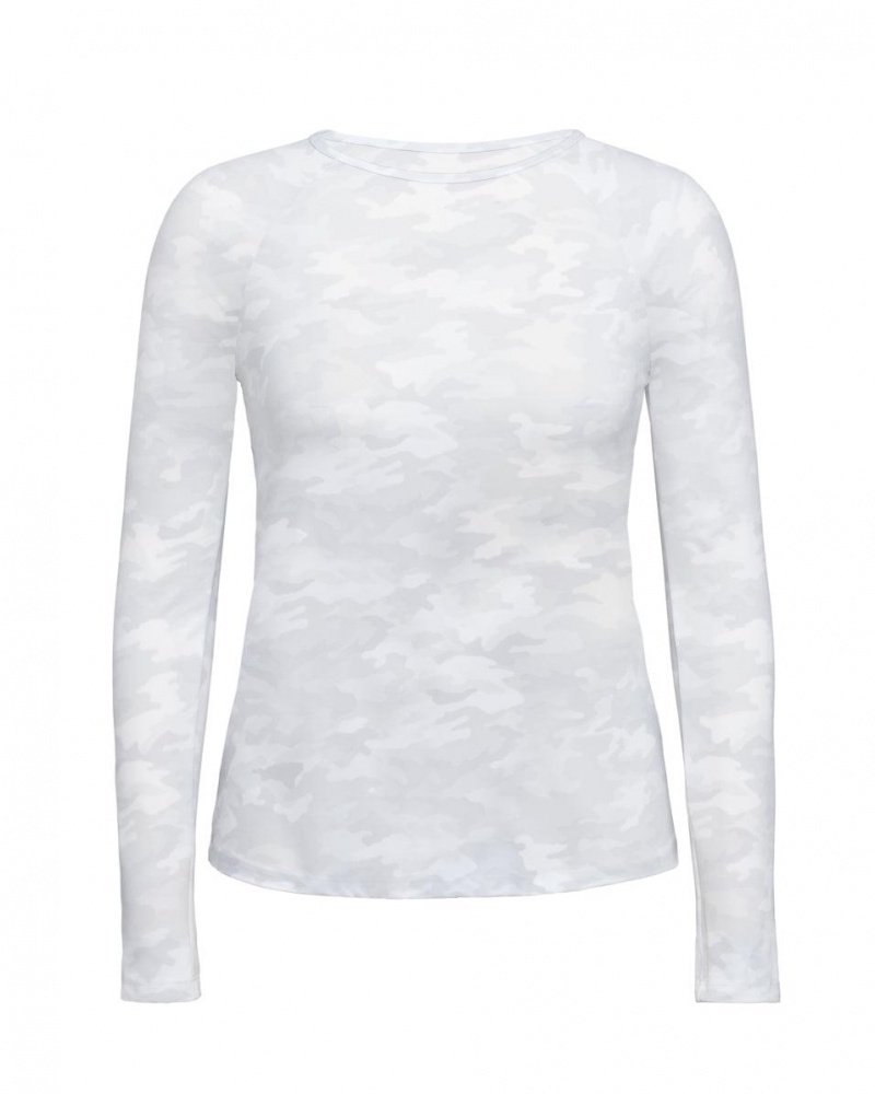 Spanx Long Sleeve Swim Shirt Swimwear White Camo | 48597-VPJI