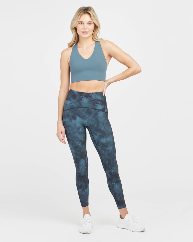 Spanx Longline Medium Impact Sports Bras Blue | 86517-JMLY