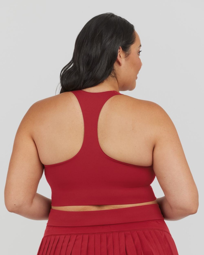 Spanx Longline Medium Impact Sports Bras Red | 19032-JRKL