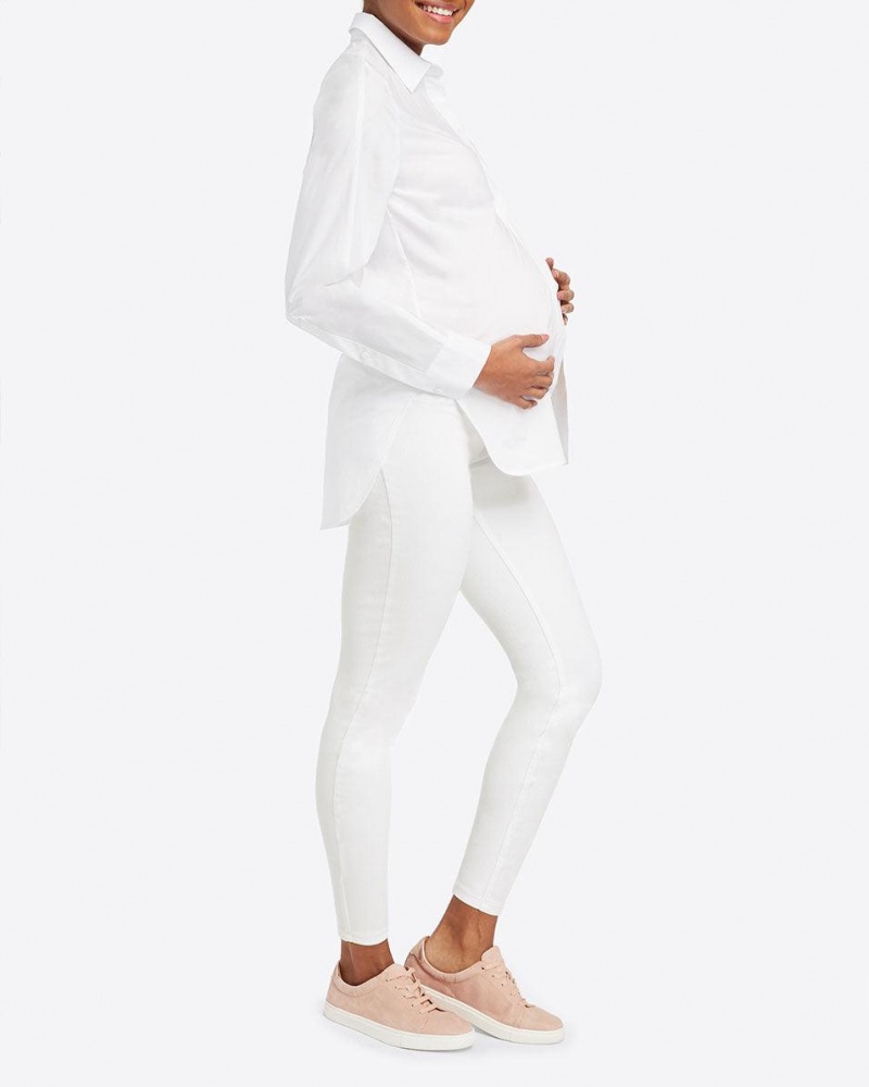 Spanx Mama Ankle Jean-ish® Leggings White | 62379-FALI