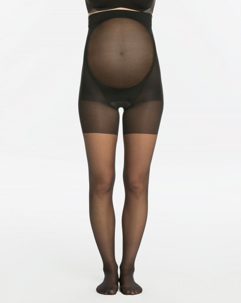 Spanx Mama Mid-Thigh Shaping Sheers Stockings Black | 65280-UJZX