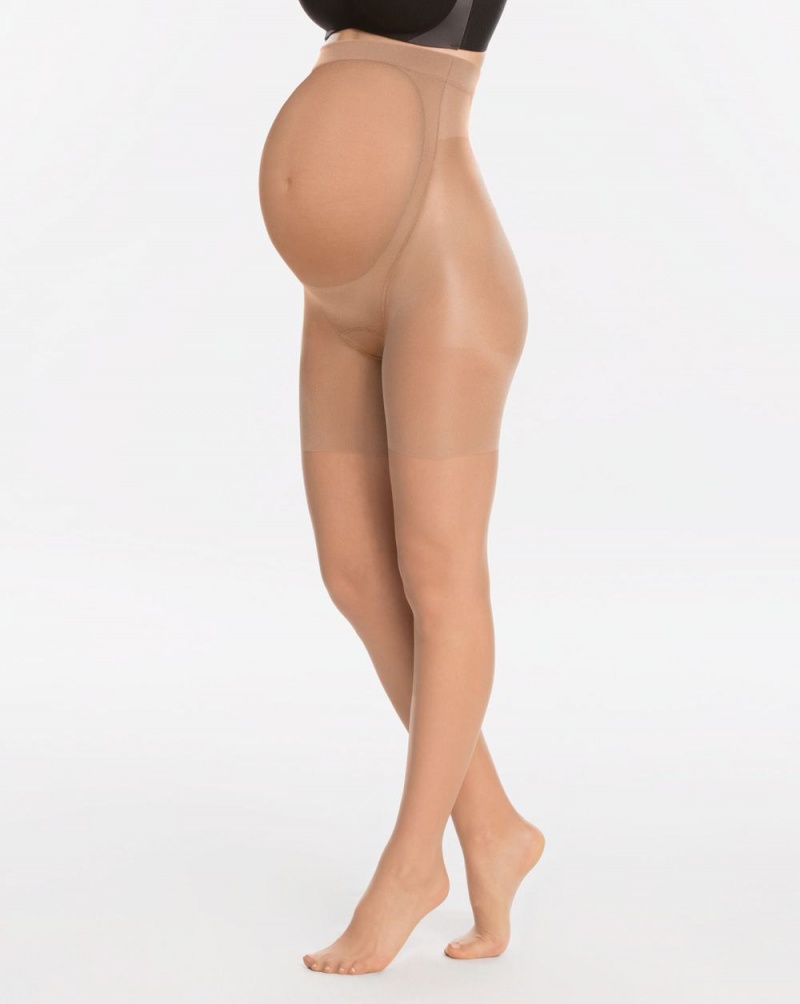 Spanx Mama Mid-Thigh Shaping Sheers Stockings Beige | 56109-ZTXE