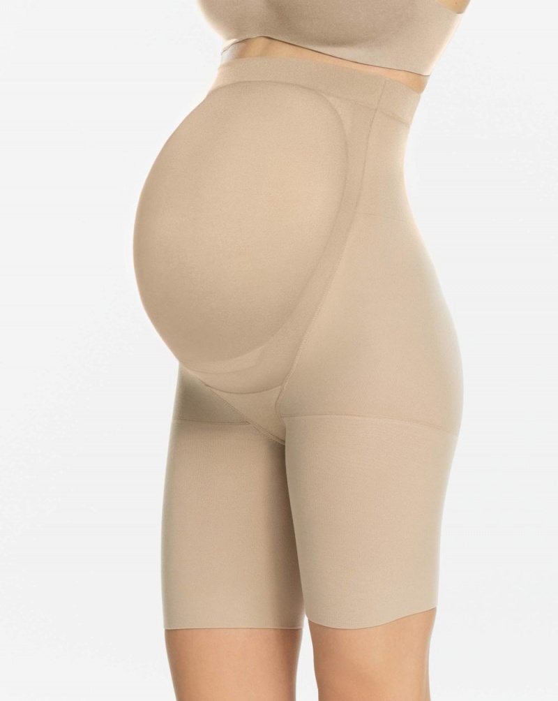 Spanx Mama Shorts Beige | 75430-EBCD