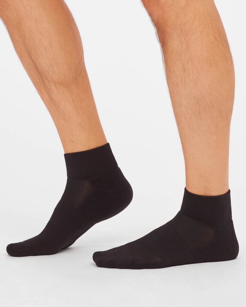 Spanx Mens Crew Socks Black | 43590-BLTF