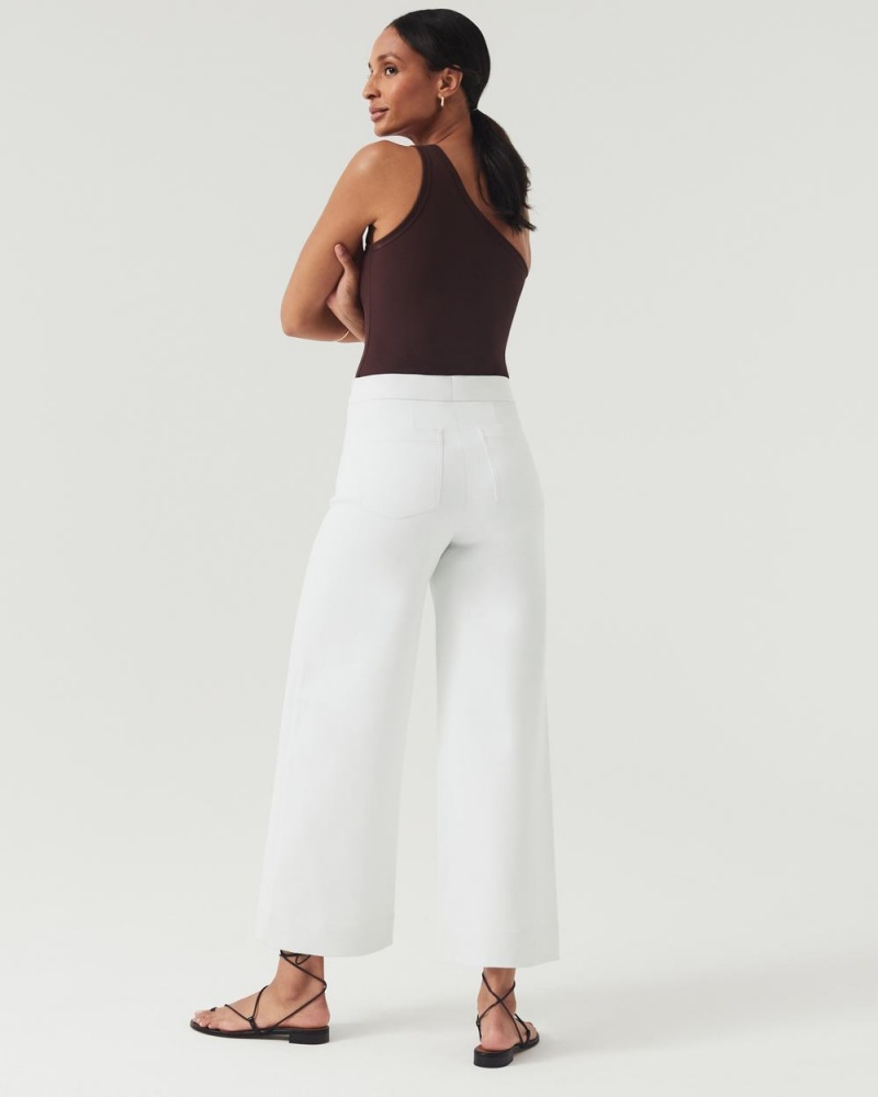 Spanx On-the-Go Wide Leg Pant with Ultimate Opacity Technology Pants White | 01843-EPDO