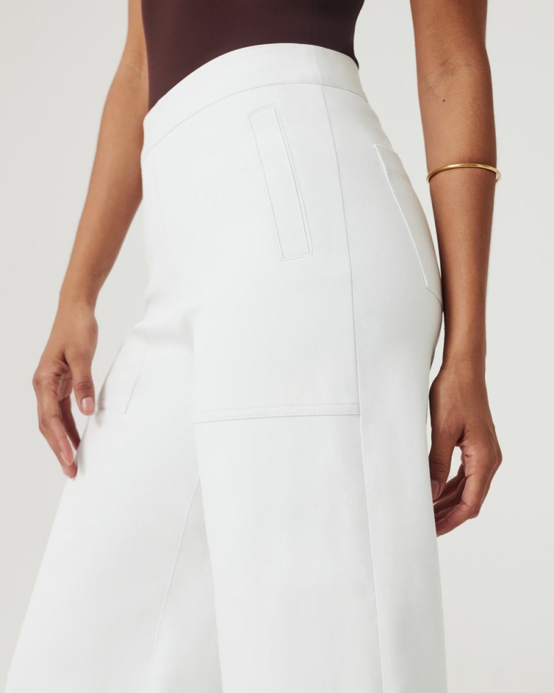 Spanx On-the-Go Wide Leg Pant with Ultimate Opacity Technology Pants White | 01843-EPDO