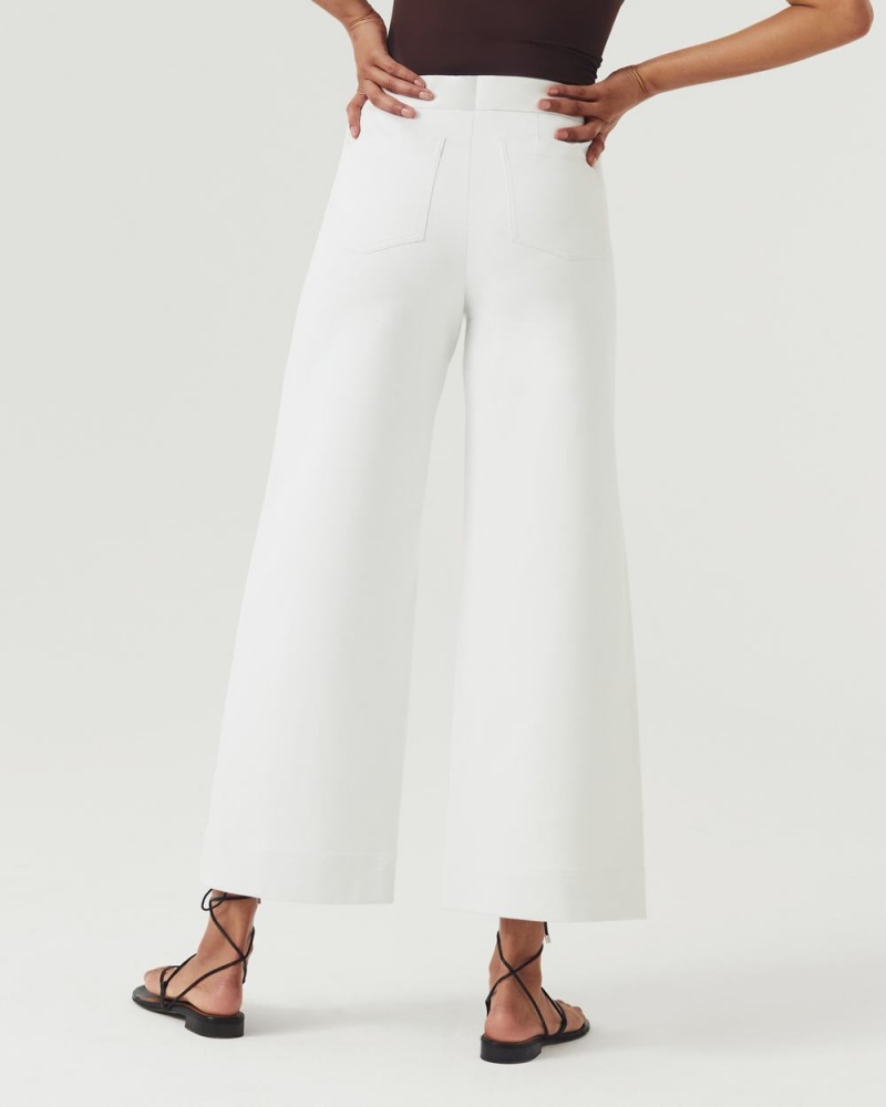 Spanx On-the-Go Wide Leg Pant with Ultimate Opacity Technology Pants White | 01843-EPDO