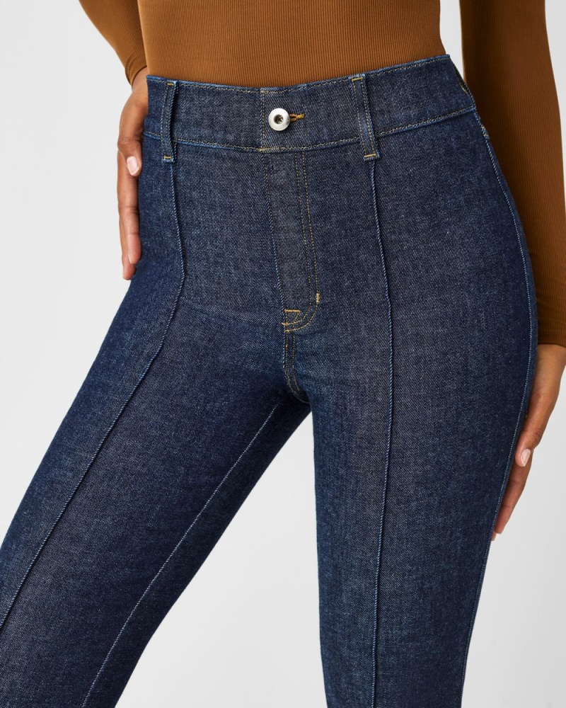 Spanx Pintuck Flare Jeans Indigo | 12940-VJIA