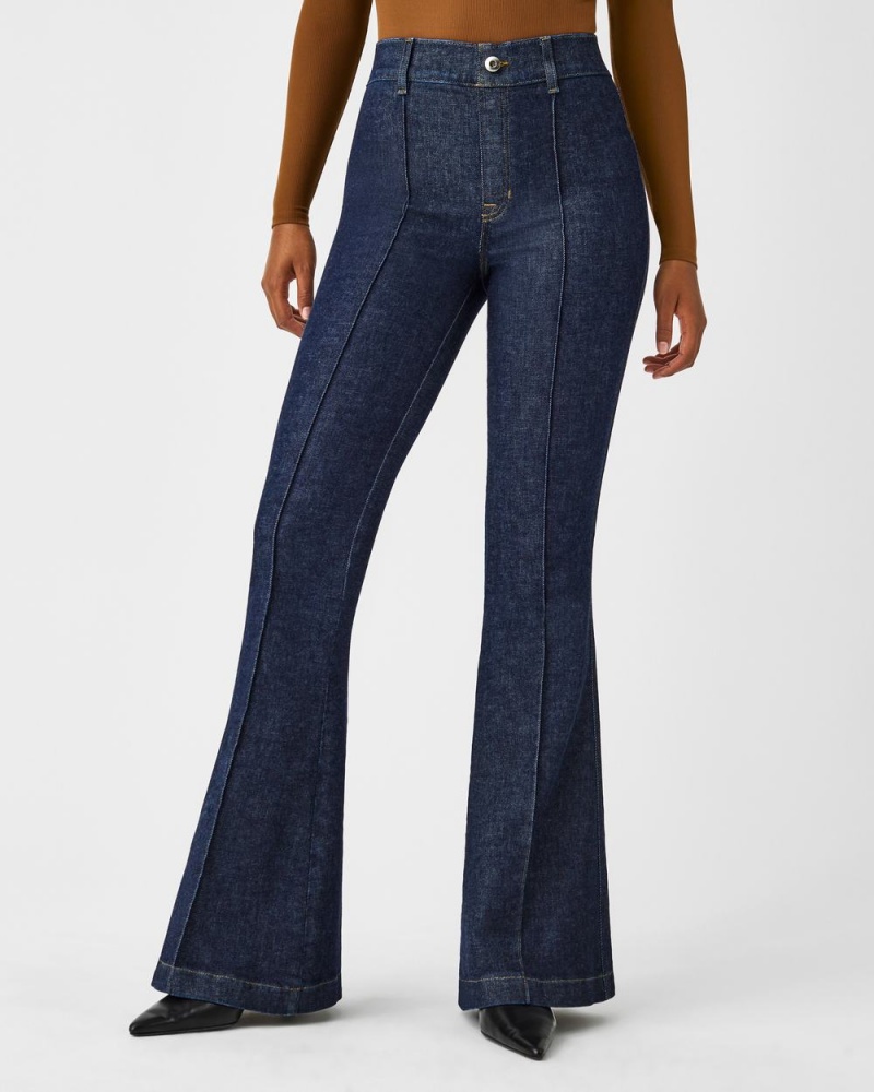 Spanx Pintuck Flare Jeans Indigo | 12940-VJIA