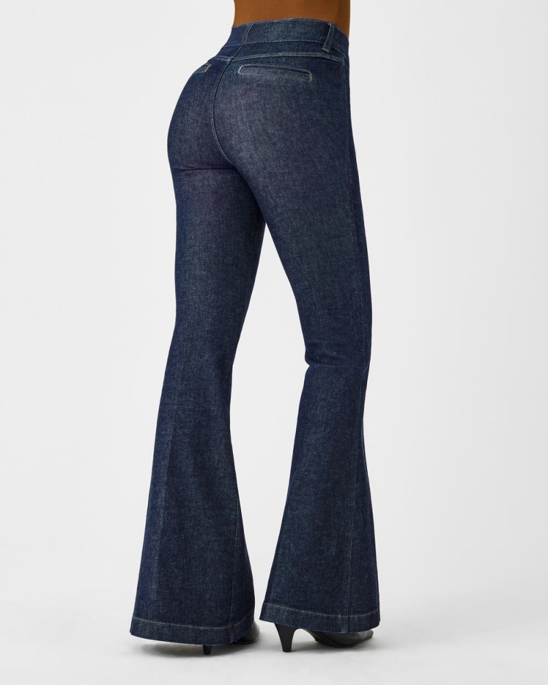 Spanx Pintuck Flare Jeans Indigo | 12940-VJIA