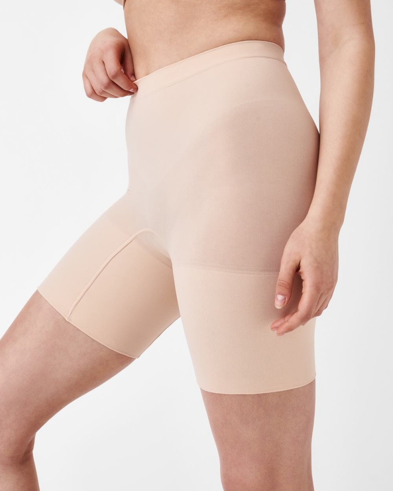 Spanx Power Shorts Beige | 69510-LVXM