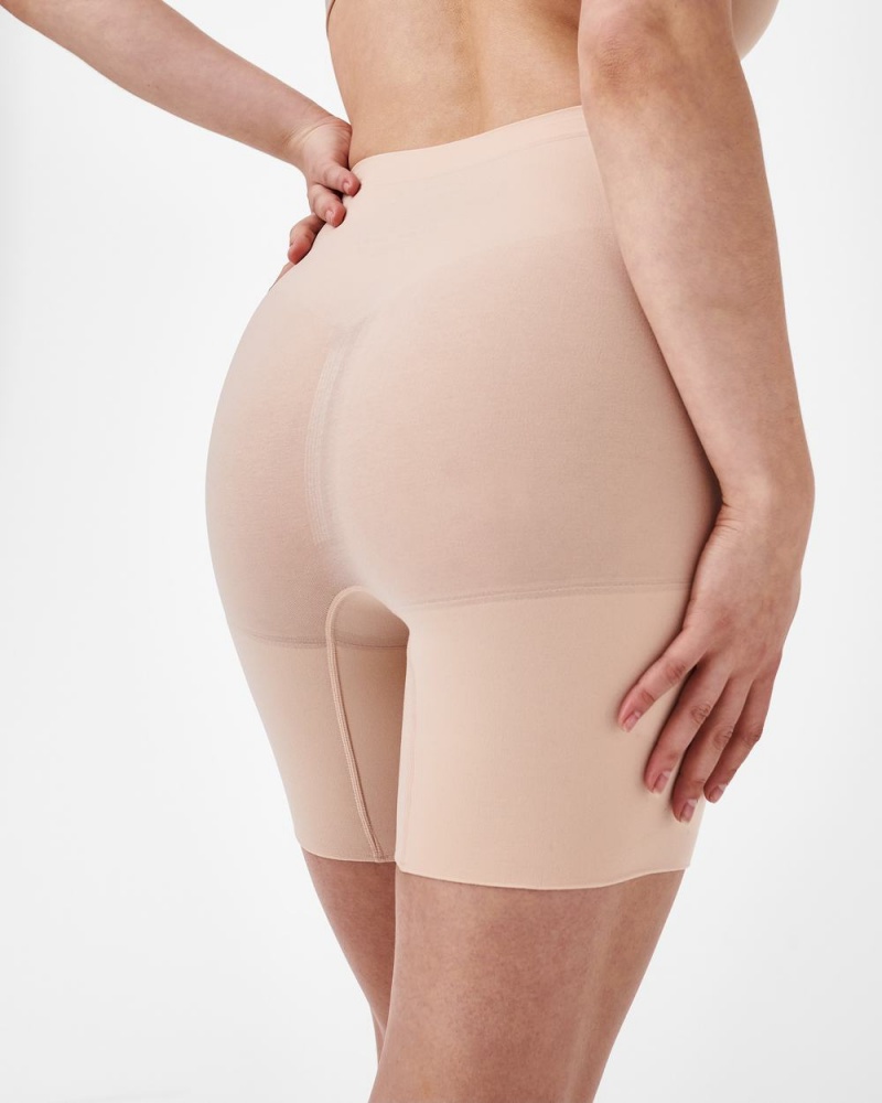 Spanx Power Shorts Beige | 69510-LVXM