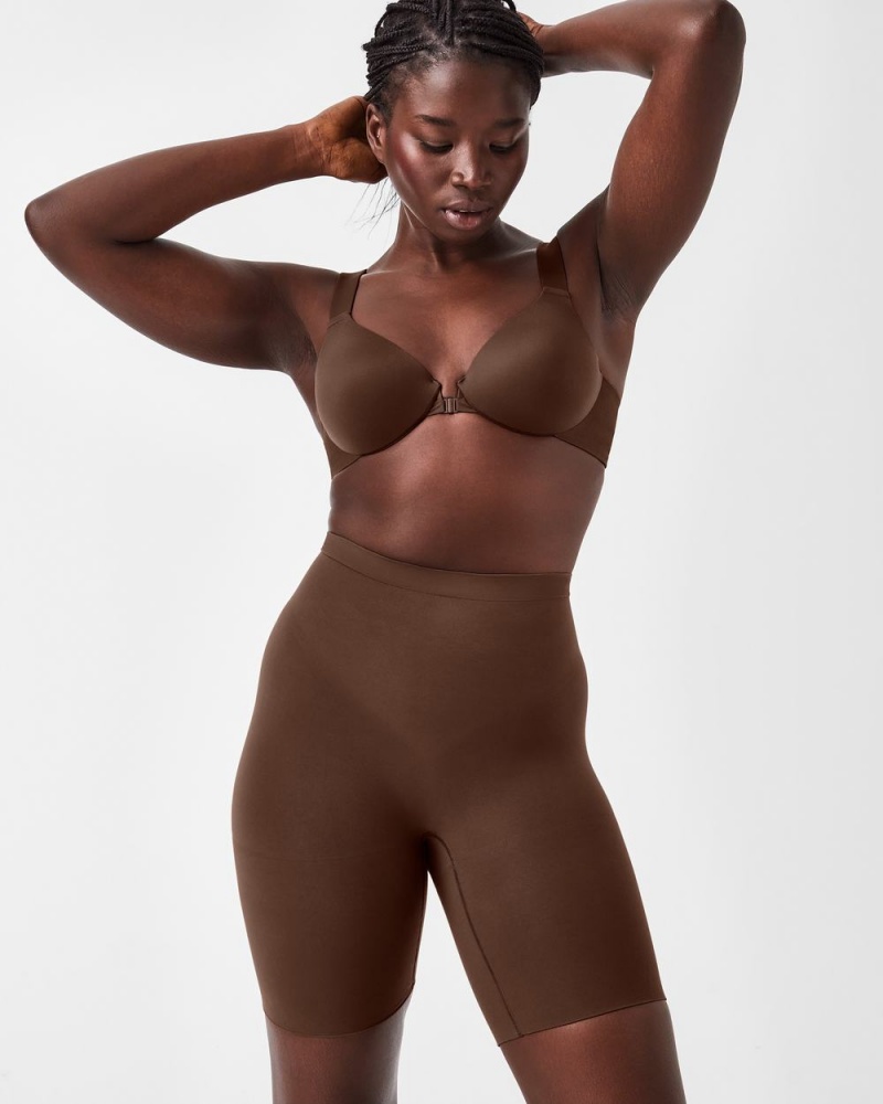 Spanx Power Shorts Brown | 73658-SFZV