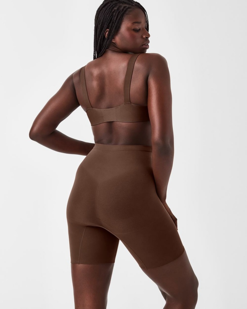 Spanx Power Shorts Brown | 73658-SFZV