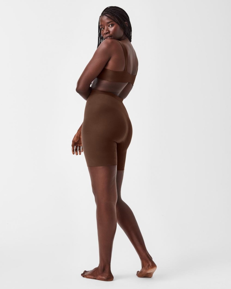 Spanx Power Shorts Brown | 73658-SFZV