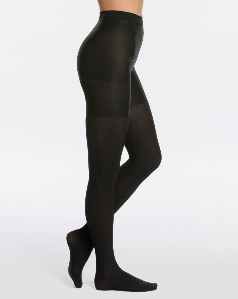 Spanx Reversible Mid-Thigh Shaping Stockings Black | 04823-VAMQ