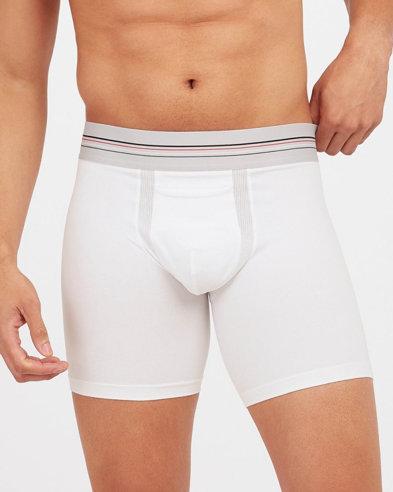 Spanx Sculpt Cotton Boxer Briefs White | 32971-UCYS