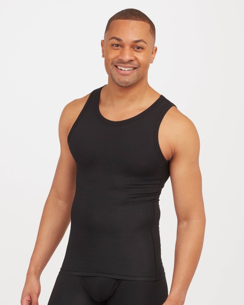 Spanx Sculpt Cotton Tank Black | 96574-KNVT