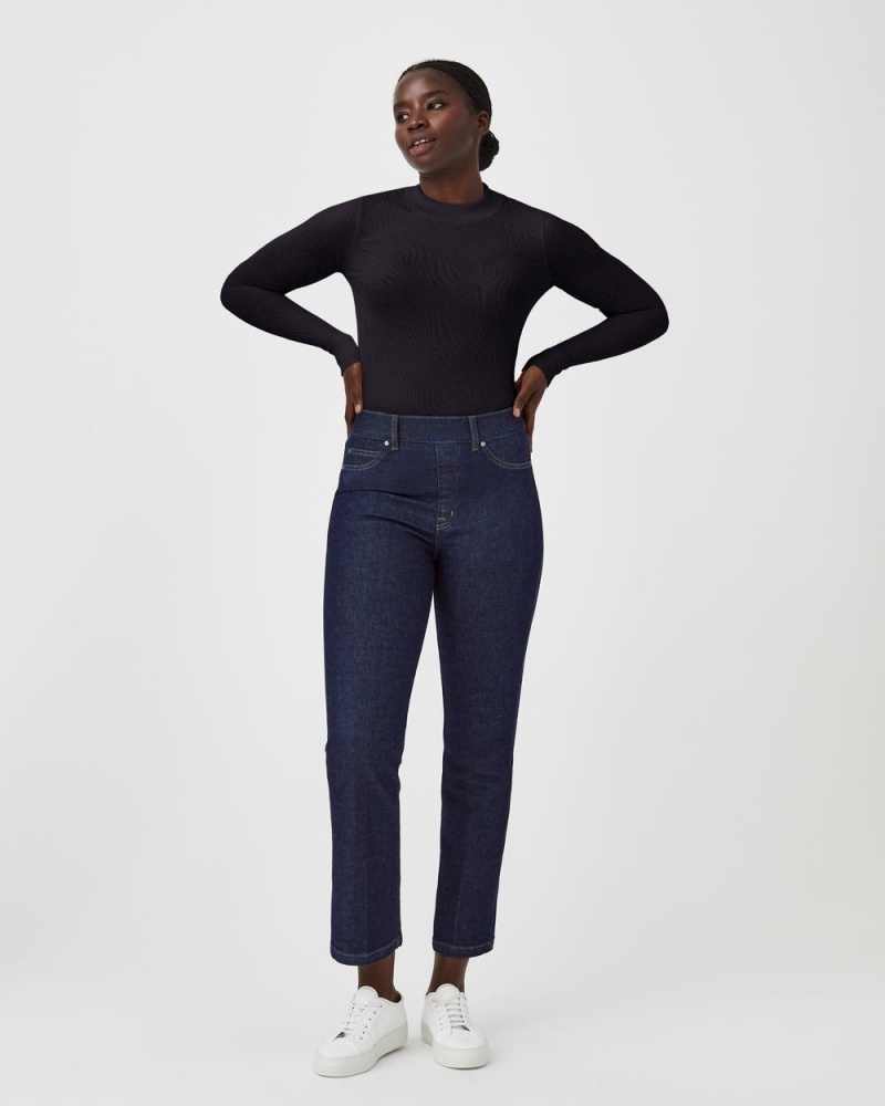 Spanx Seamless Swirl Long Sleeve Shirt Tops Black | 57168-JNSQ